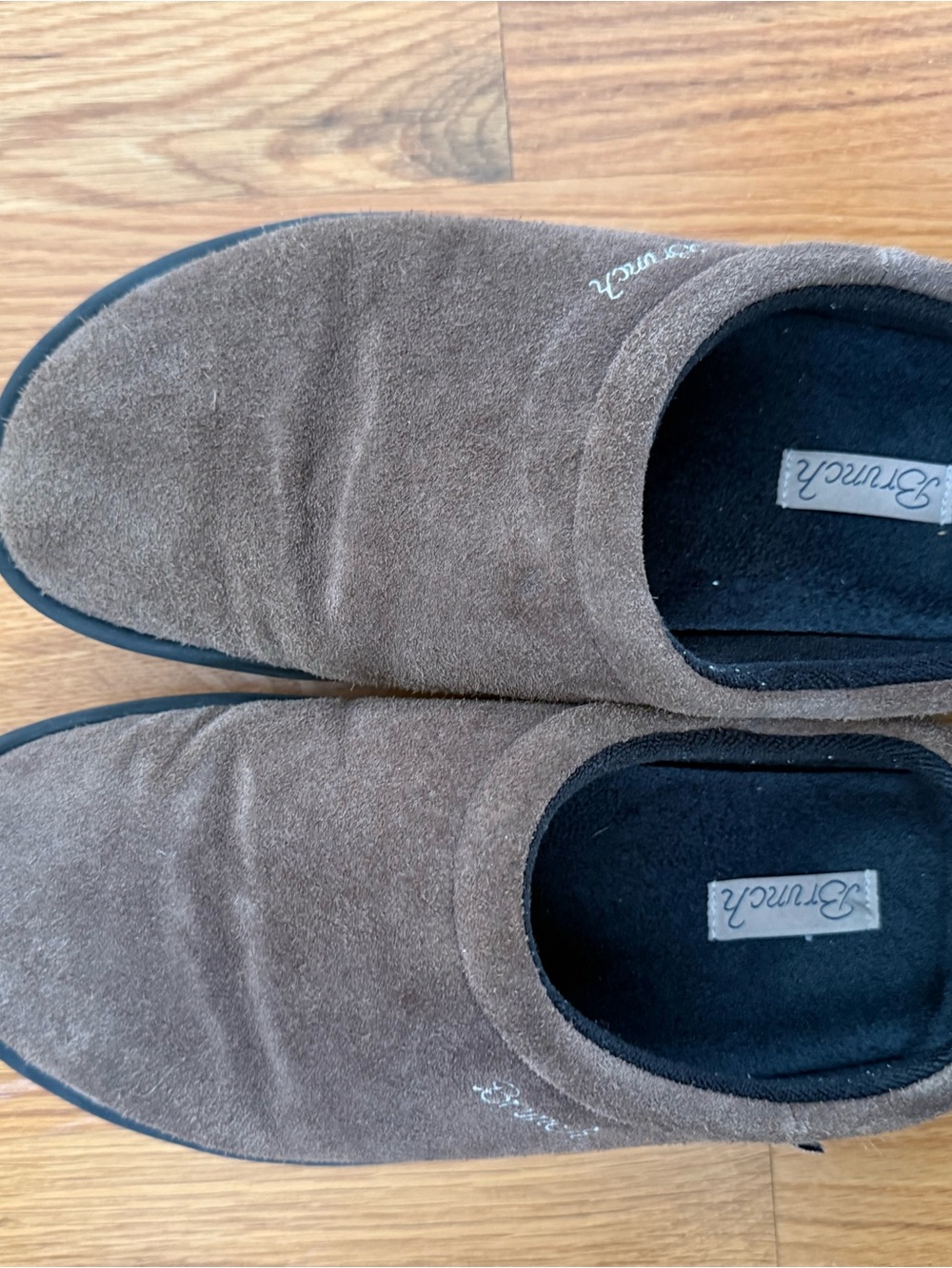 UNISEX Brunch Brown Suede Slip-On Slippers size 10 W/ 9 M